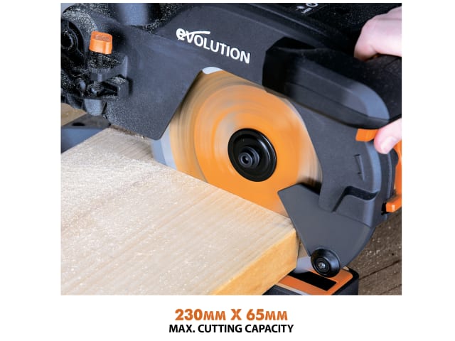 Evolution R210SMS+ Pro Multi-Material Sliding Mitre Saw 210mm 1500W 110V