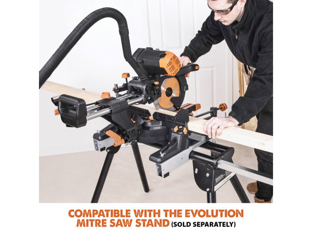 Evolution R255SMS-DB+ Multi-Material Sliding Mitre Saw 255mm 2000W 240V