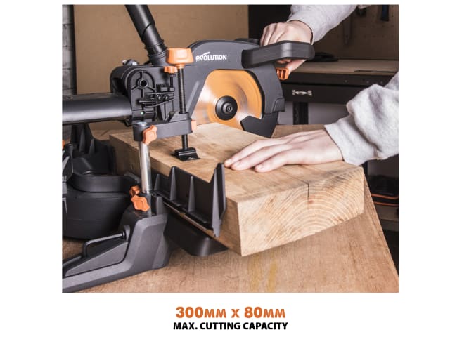 Evolution R255SMS+ Pro Multi-Material Sliding Mitre Saw 255mm 2000W 240V