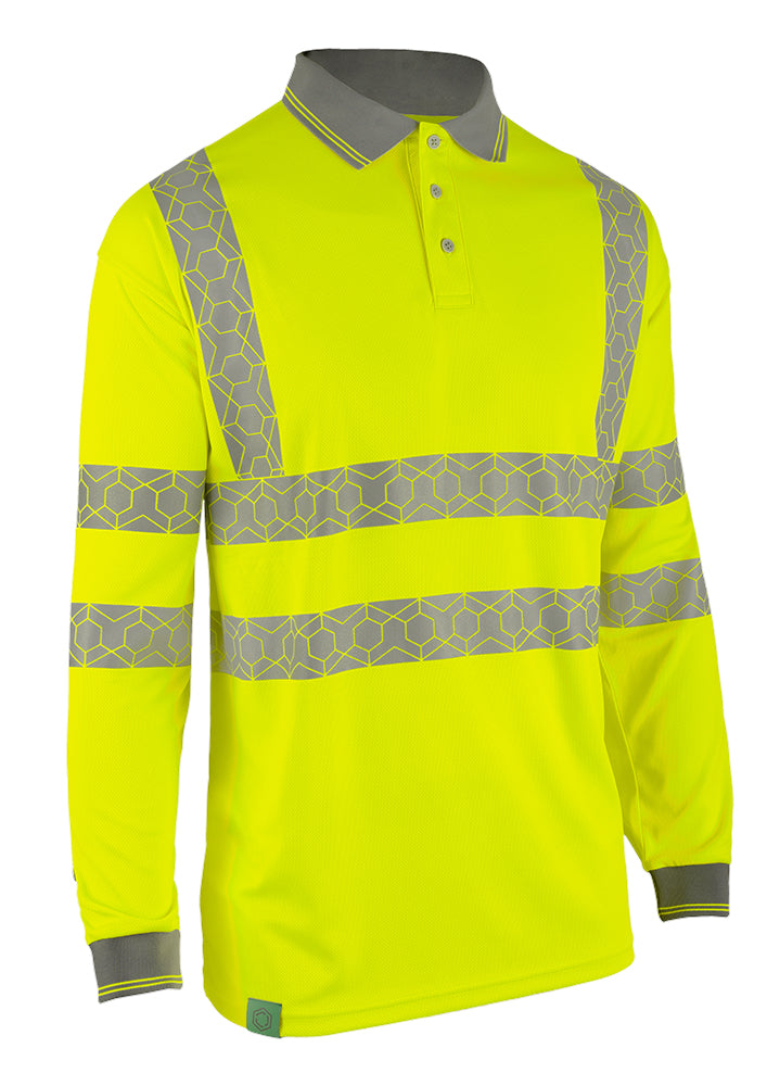 Beeswift Envirowear Recyclable Hi-Vis Long Sleeve Polo Shirt