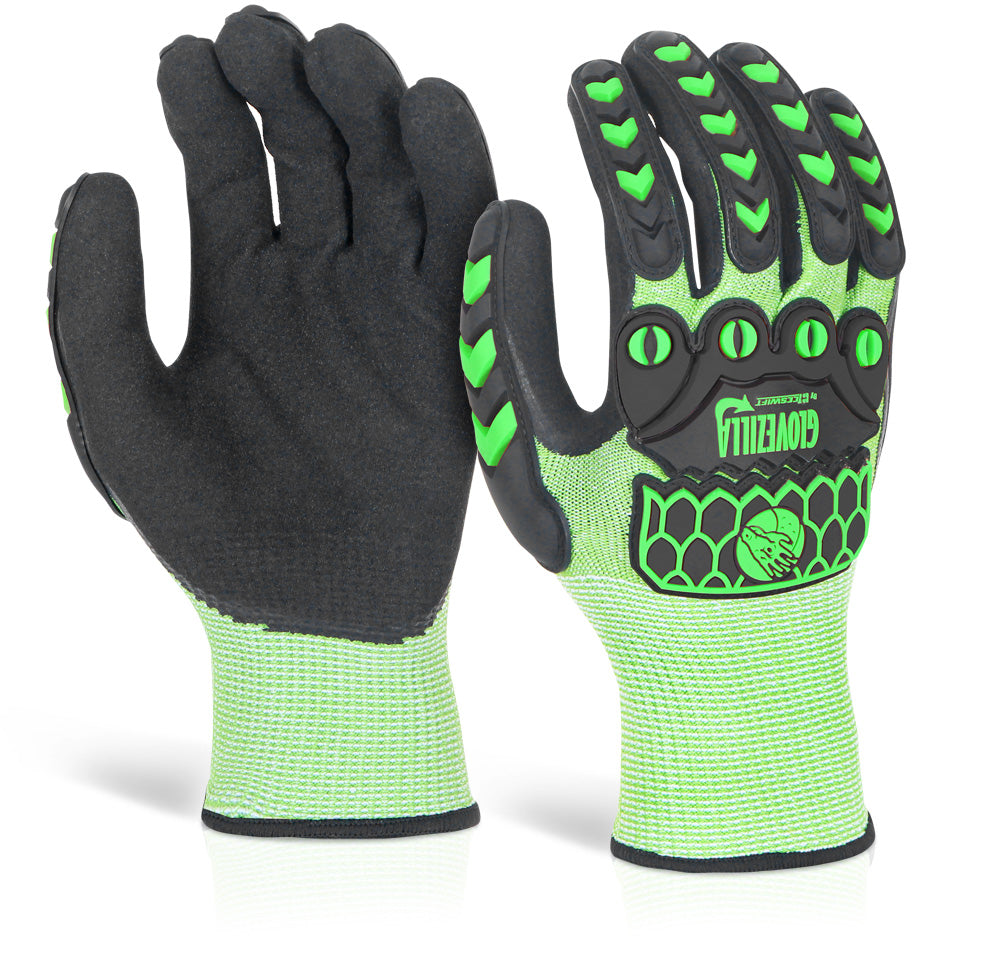 Beeswift Glovezilla Nitrile Palm Coated Hi-Vis Glove