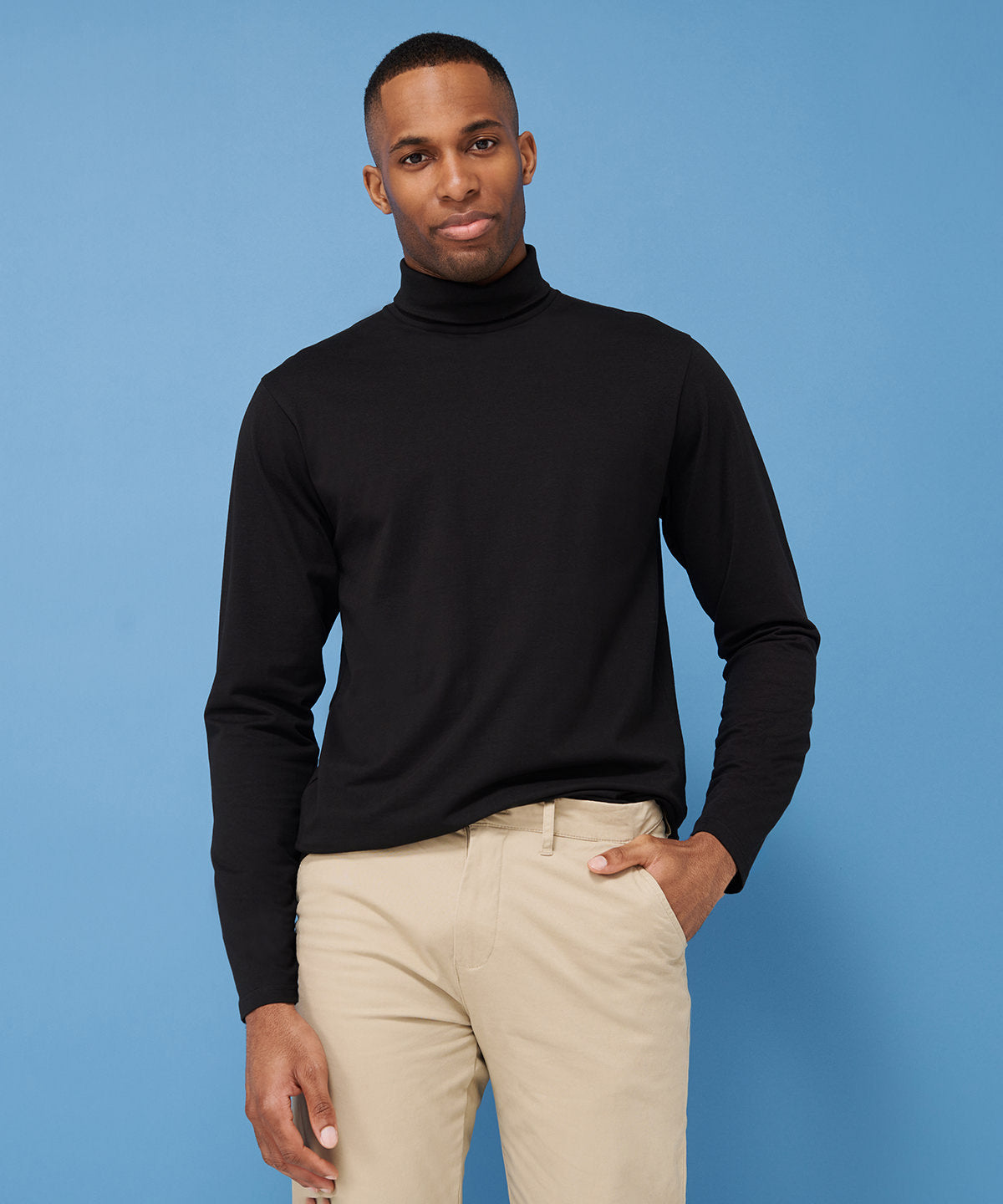 Henbury Long Sleeve Roll Neck Top