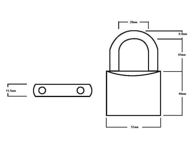 Squire LN5/2.5 Lion Brass Padlock 5-Pin 50mm - 65mm Long Shackle