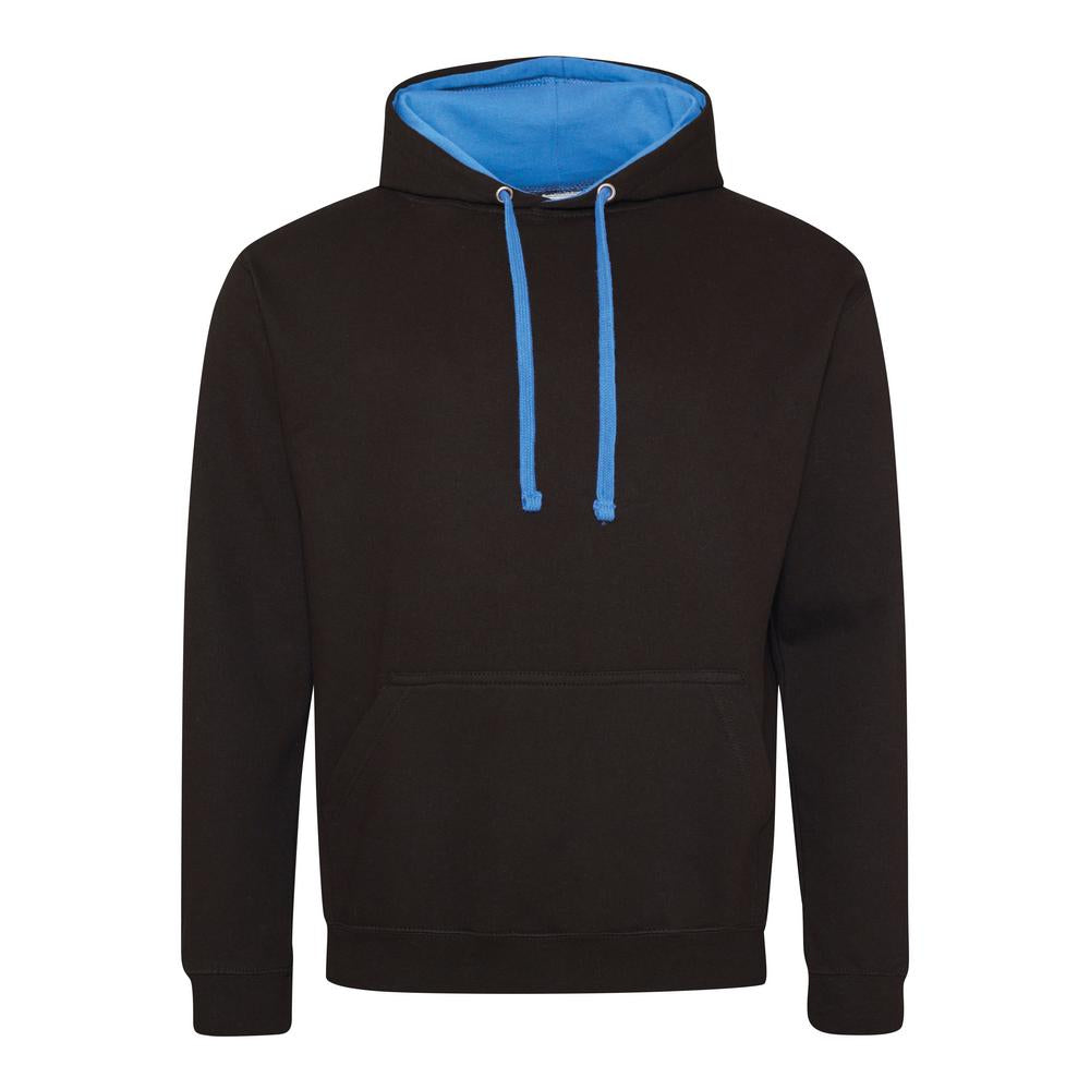 Awdis Just Hoods Varsity Hoodie - Jet Black/Sapphire Blue*