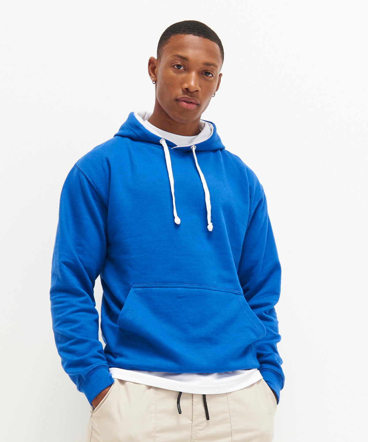 Awdis Just Hoods Varsity Hoodie - Royal Blue/Arctic White*