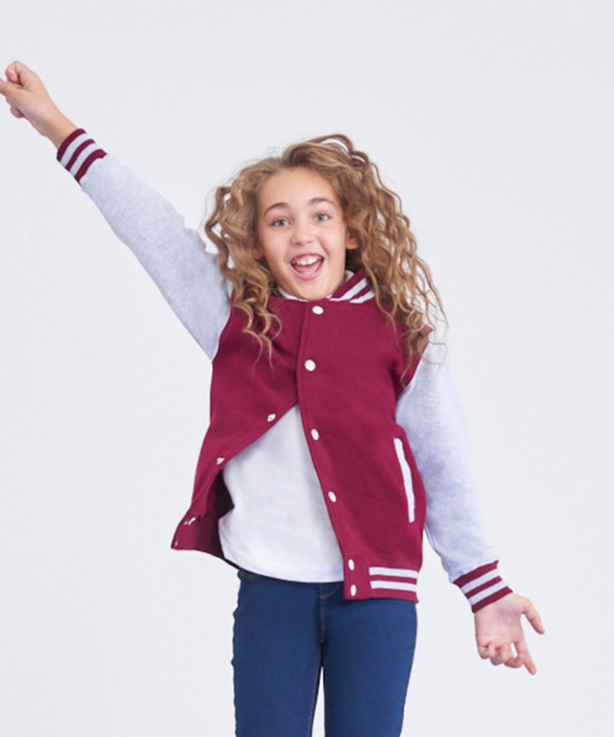 Awdis Just Hoods Kids Varsity Jacket