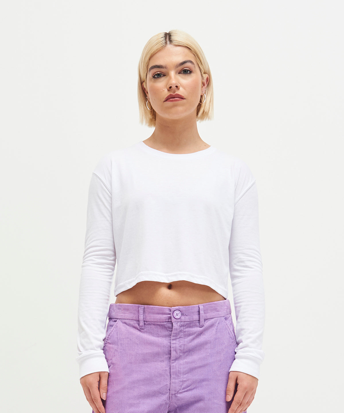 Awdis Just T's Women's Long Sleeve Cropped T