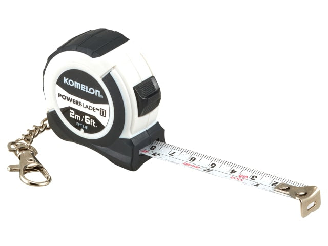 Komelon PowerBlade II Pocket Key Ring Tape 2m/6ft (Width 13mm)