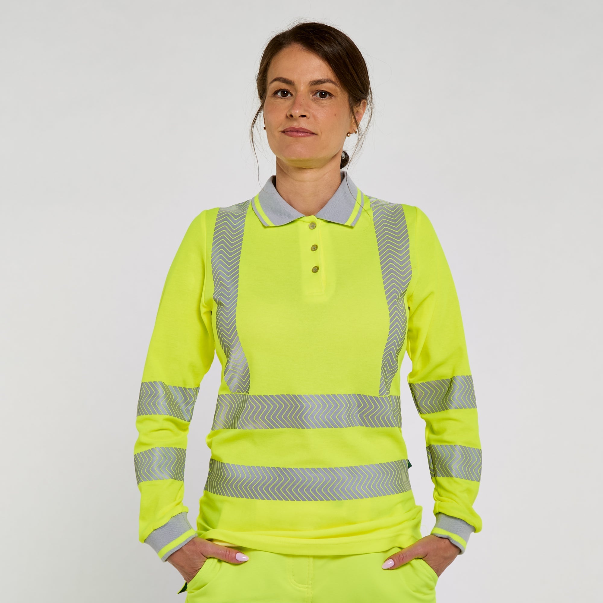 Pulsar Women's Long Sleeve Polo Shirt Yellow - Bamboo Content