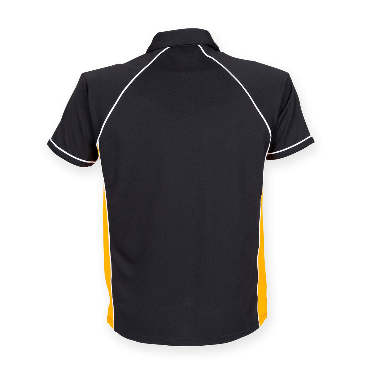 Finden & Hales Piped Performance Polo - Black/Amber/White