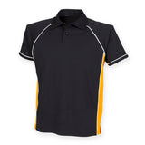 Finden & Hales Piped Performance Polo - Black/Amber/White