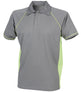 Finden & Hales Piped Performance Polo - Gunmetal Grey/Lime