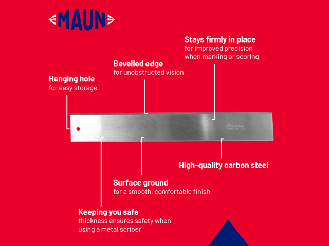 Maun Steel Straight Edge Imperial 36in