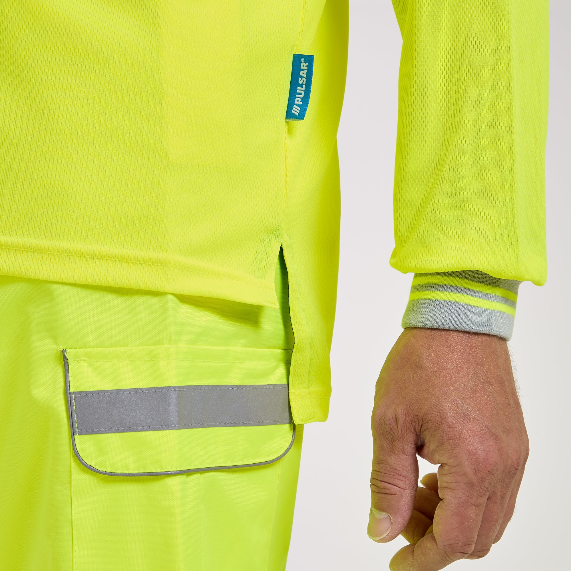 Pulsar Long Sleeve Polo Shirt Yellow - Recycled Content