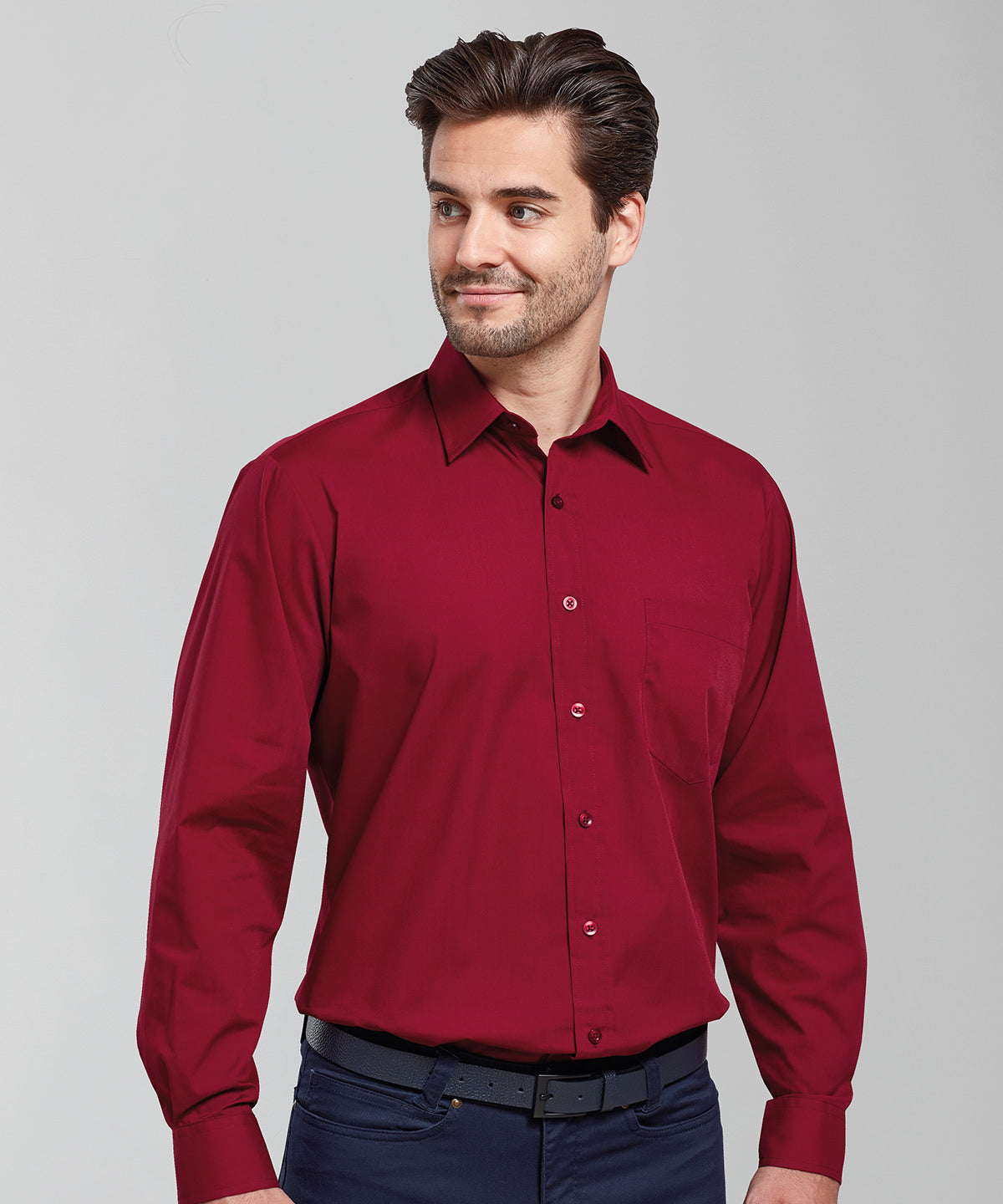 Premier Long Sleeve Poplin Shirt - Steel