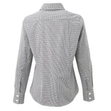 Premier Women's Microcheck (Gingham) Long Sleeve Cotton Shirt