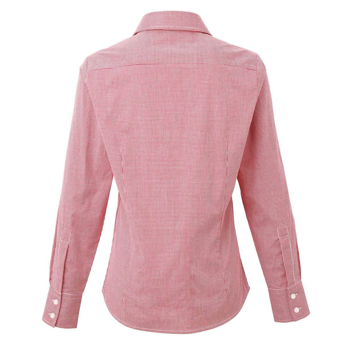 Premier Women's Microcheck (Gingham) Long Sleeve Cotton Shirt