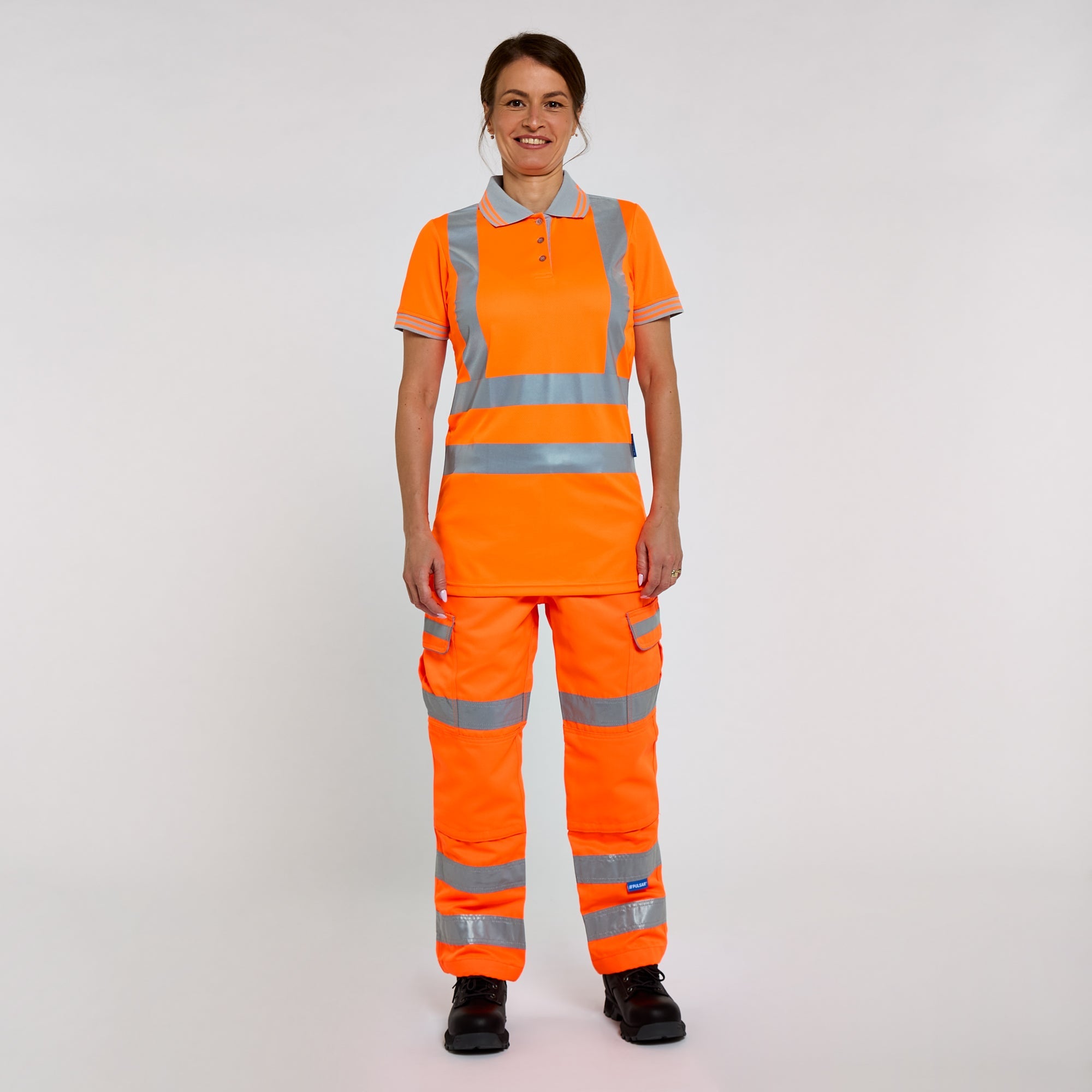 Pulsar Women's Short Sleeve Polo Shirt Orange - Recycled Content