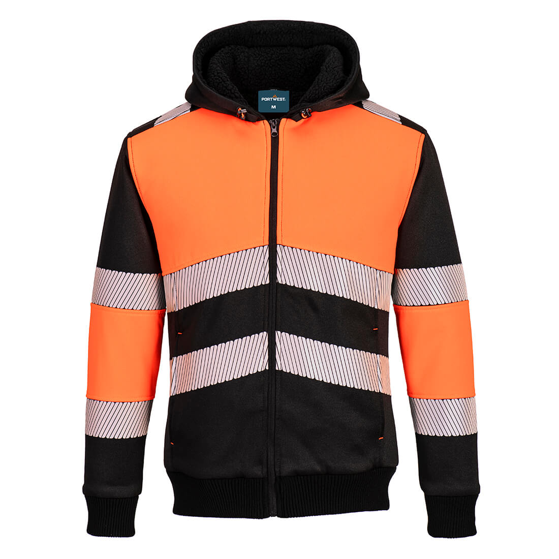 Portwest PW3 Zipped Class 1 Winter Hoodie #colour_orange-black