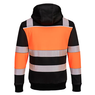 Portwest PW3 Zipped Class 1 Winter Hoodie #colour_orange-black