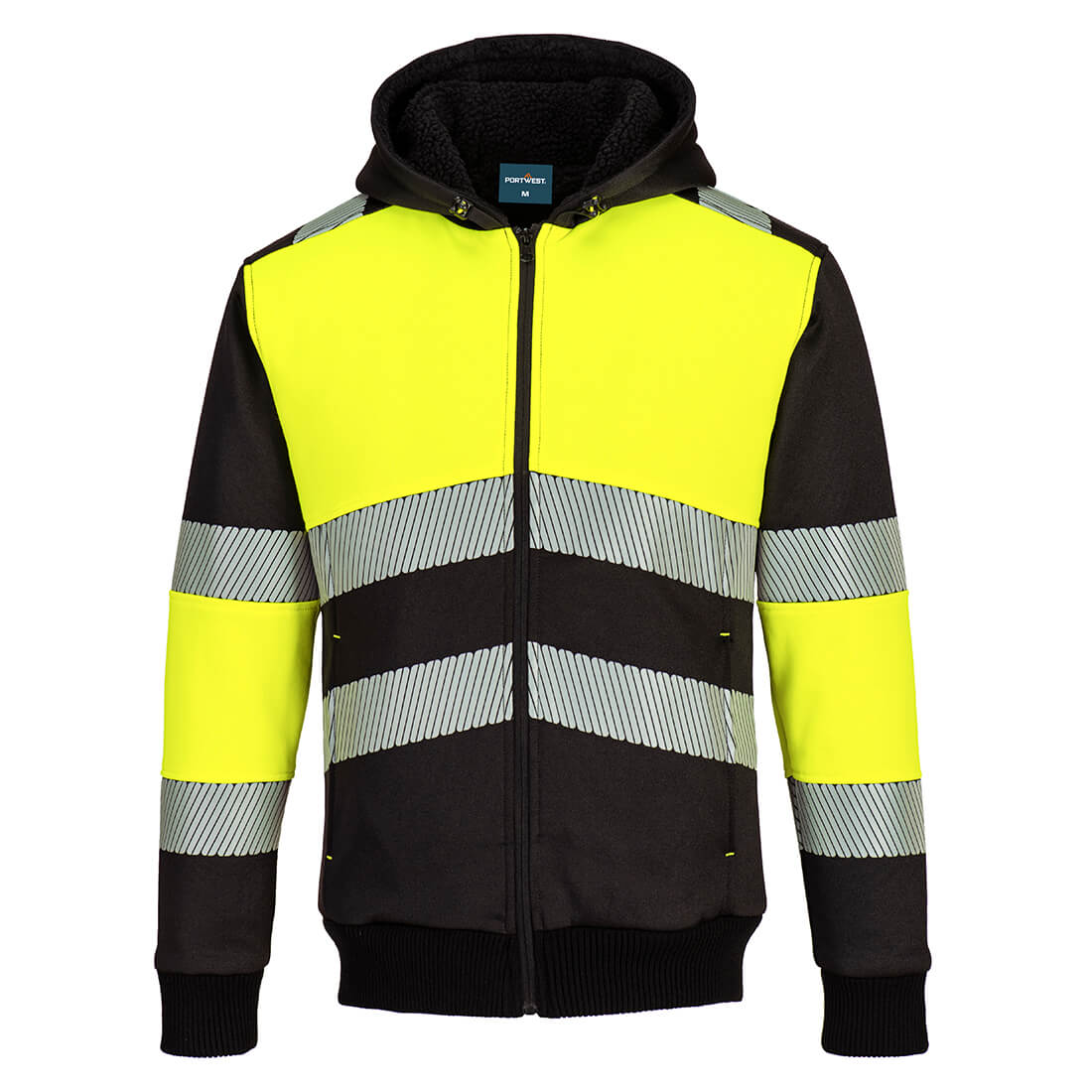 Portwest PW3 Zipped Class 1 Winter Hoodie #colour_yellow-black