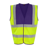 Prortx High Visibility Waistcoat - HV Yellow/Purple