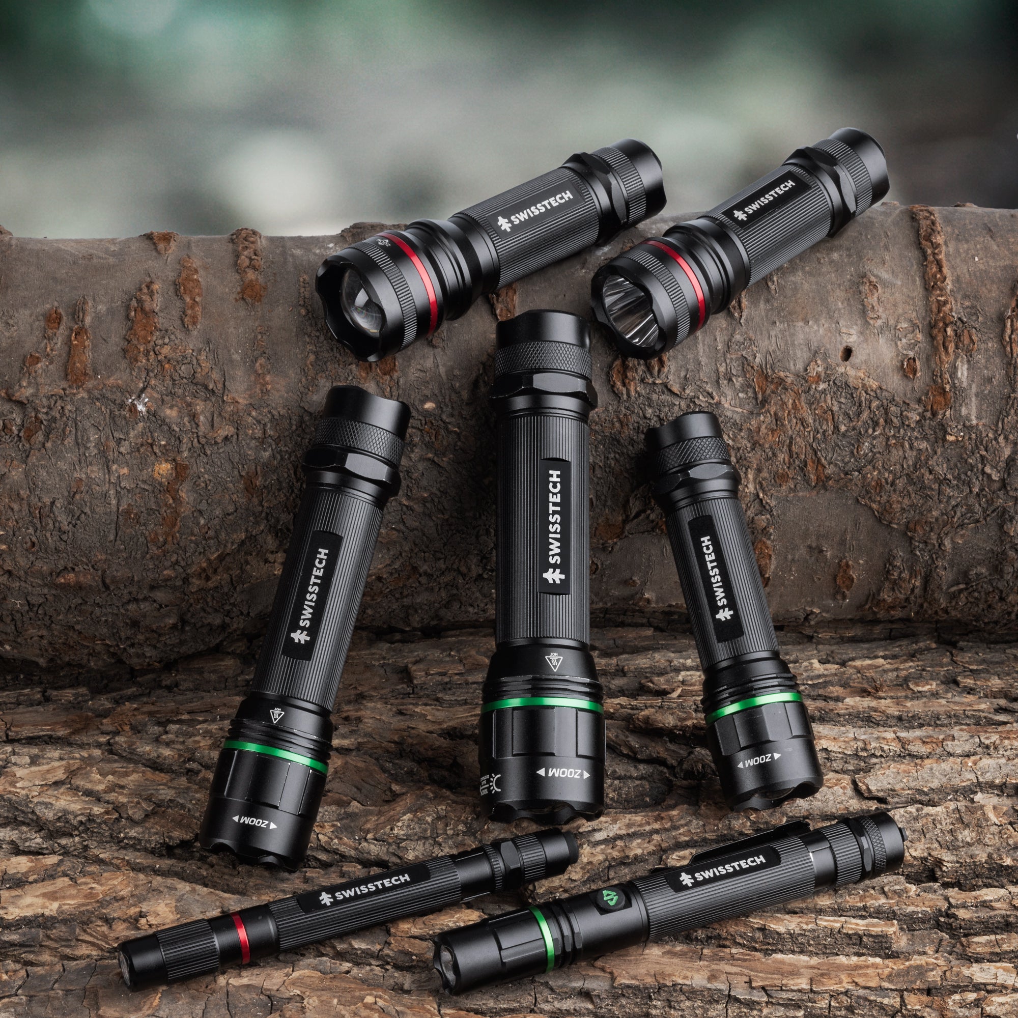 Scruffs Swiss-Tech Rechargeable Focus LED Flashlight - USB Rechargeable Zoom Torch - 18650 & 3 x AAA Compatible