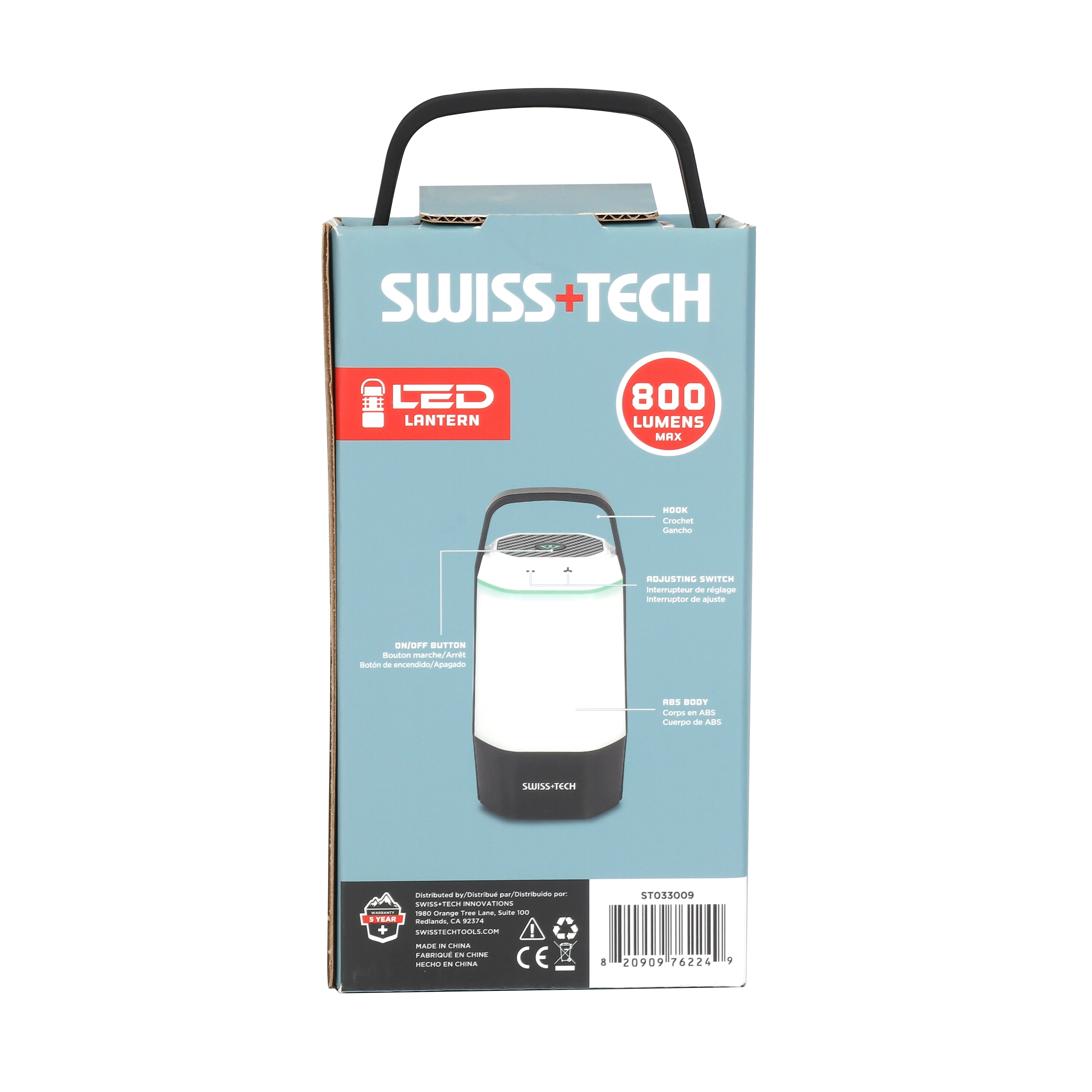 Scruffs Swiss-Tech Rechargeable LED Lantern - 800 Lumens - USB Power Bank - Camping & Emergency Light