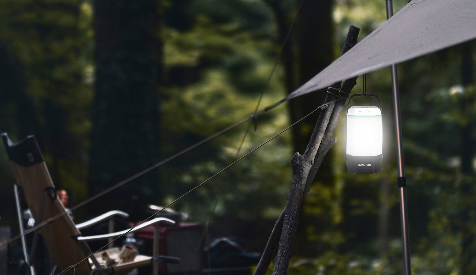 Scruffs Swiss-Tech Rechargeable LED Lantern - 800 Lumens - USB Power Bank - Camping & Emergency Light