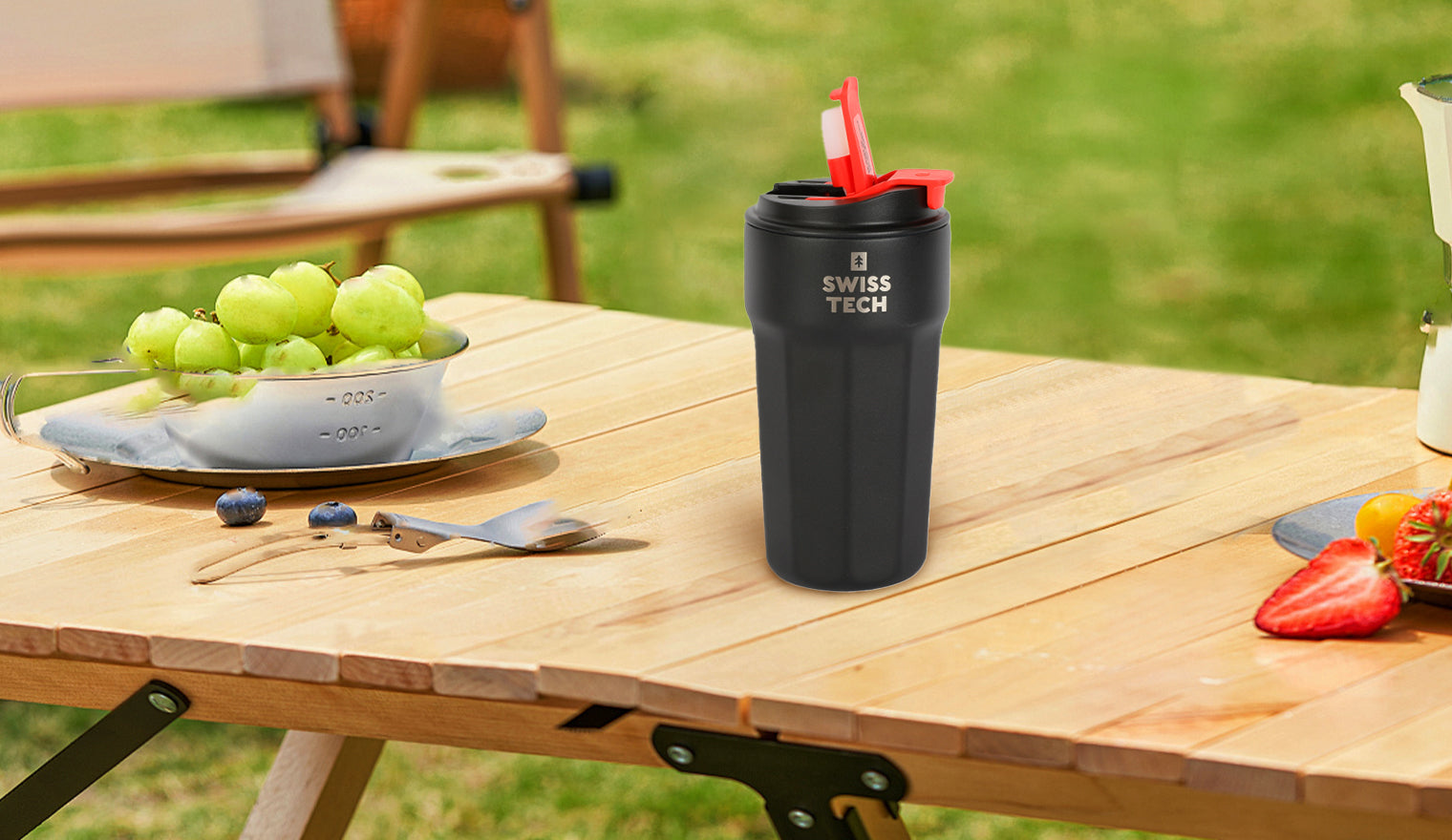 Scruffs Swiss-Tech 500ml Vacuum Insulated Thermal Mug - Stainless Steel Travel Mug