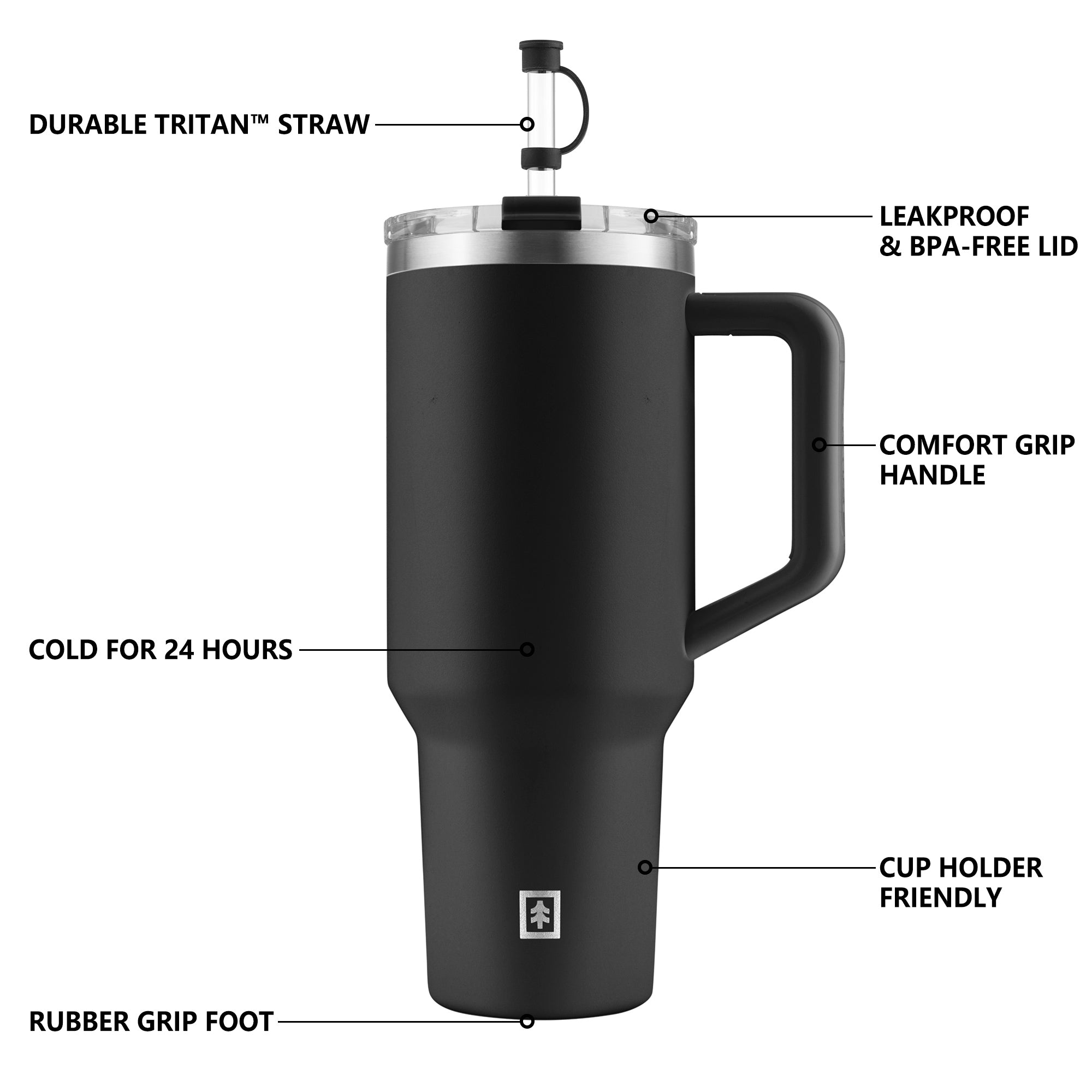 Scruffs Swiss-Tech Zelda 1180ml (40oz) Triple Insulated Stainless Steel Water Bottle with Straw