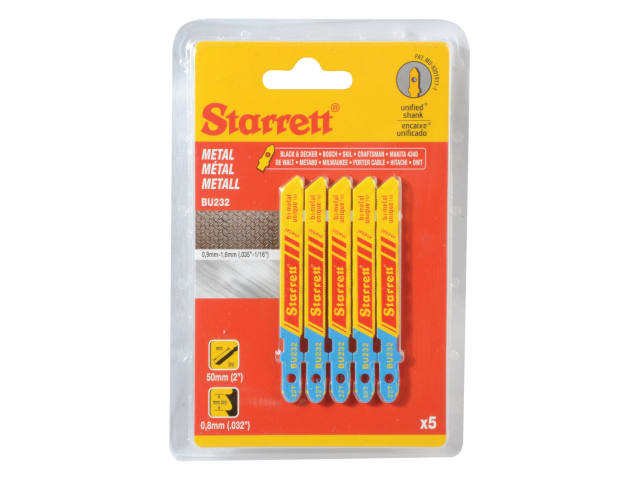 Starrett BU232-5 Metal Cutting Jigsaw Blades Pack of 5