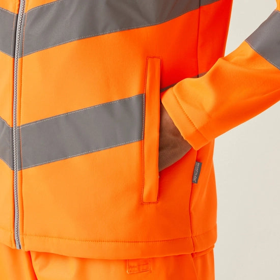 Regatta Professional Men's Hi-Vis Pro Contract Ablaze 2 Layer Softshell Jacket Class 3