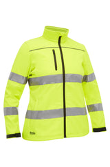 Bisley Womens Taped Hi-Vis Softshell Jacket #colour_yellow