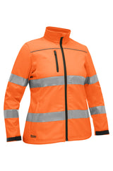 Bisley Womens Taped Hi-Vis Softshell Jacket #colour_orange