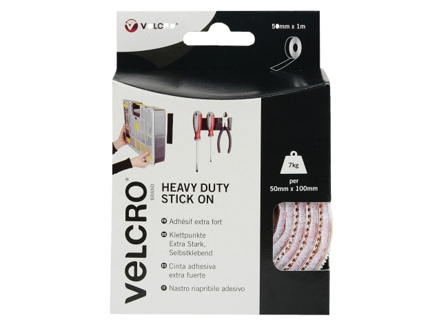 VELCRO® Brand VELCRO® Brand Heavy-Duty Stick On Tape 50mm x 1m White