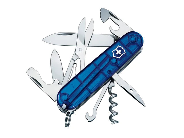 Victorinox Climber Swiss Army Knife Translucent Blue Blister Pack