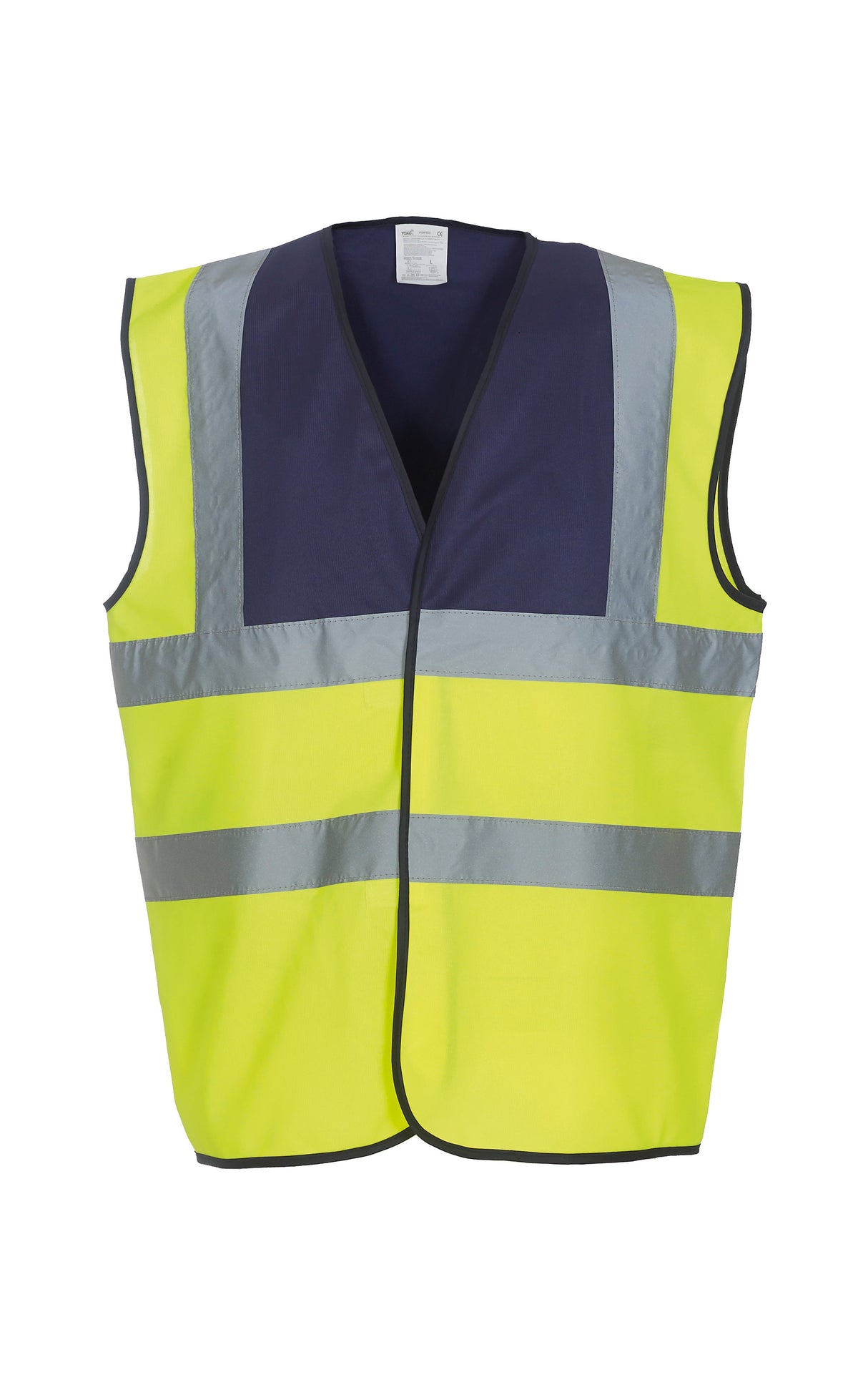 Yoko Hi-Vis 2-Band-And-Braces Waistcoat (Hvw100) - Navy Yoke/Yellow