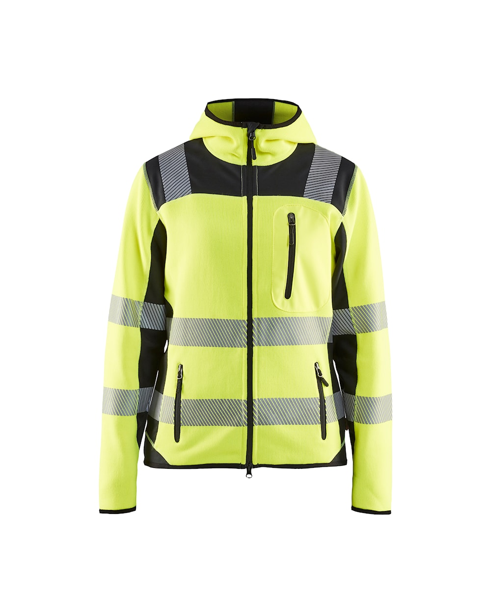 Blaklader Women's Hi-Vis Knitted Jacket 4967 #colour_hi-vis-yellow-black