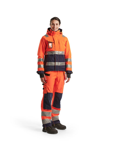 Blaklader Women's Hi-Vis Winter Jacket 4872 #colour_orange-navy-blue