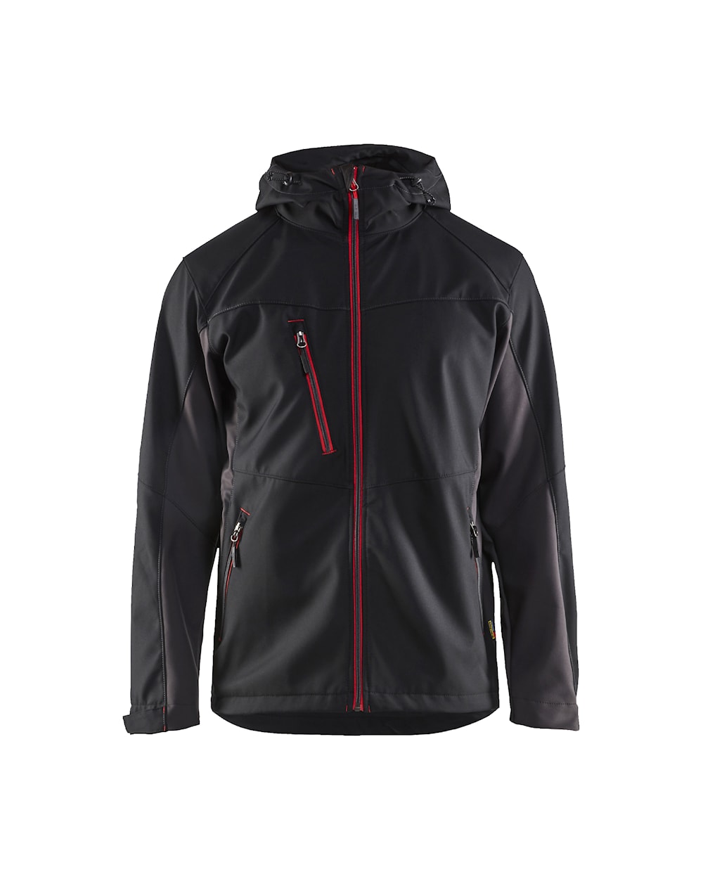 Blaklader Softshell Jacket with Hood 4753 #colour_black-red