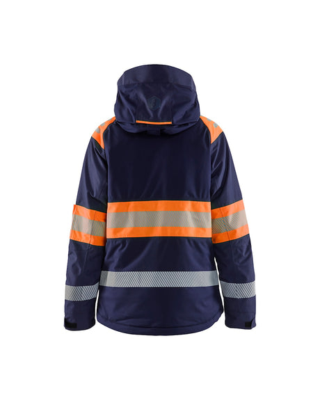 Blaklader Women's Winter Jacket Hi-Vis 4470 #colour_navy-blue-orange