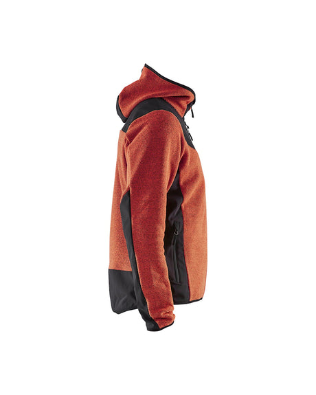 Blaklader Knitted Jacket with Softshell 5940 #colour_burned-red-black