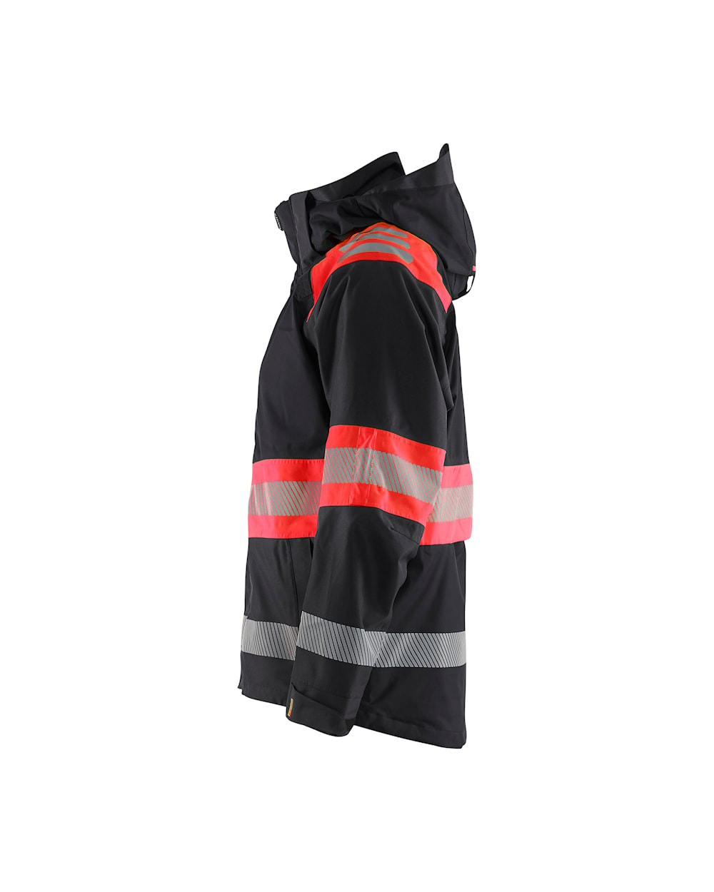 Blaklader Shell Jacket Hi-Vis 4420 #colour_black-red-hi-vis