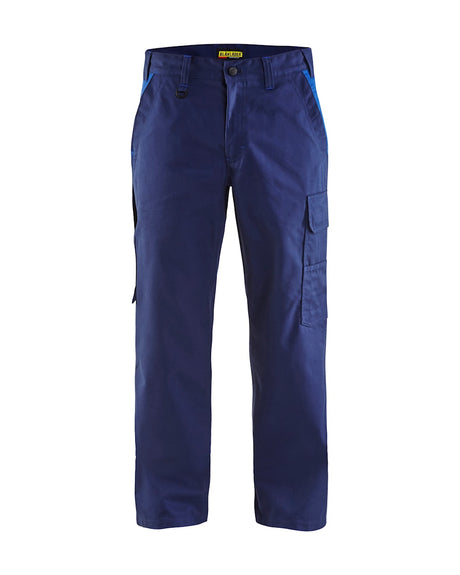 Blaklader Industry Trousers Stretch 1444 - Navy blue/Cornflower blue #colour_navy-blue-cornflower-blue