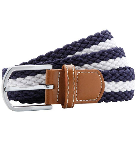 Asquith & Fox Two-Colour Stripe Braid Stretch Belt