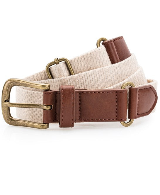 Asquith & Fox Faux Leather And Canvas Belt