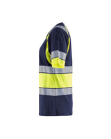 Blaklader Women's Hi-Vis T-Shirt 3410 #colour_navy-blue-hi-vis-yellow