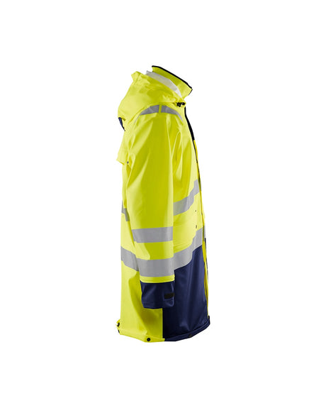 Blaklader Rain Coat Hi-Vis Level 2 4306 #colour_hi-vis-yellow-navy-blue