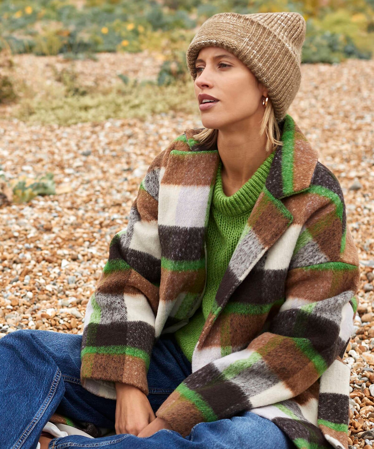 Beechfield B330R Chunky Knit Reverse Patch Beanie